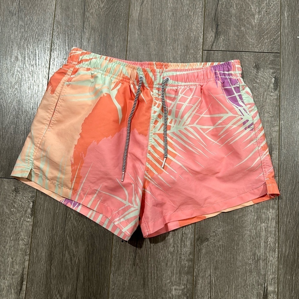 Boardies mens swim shorts Neon tree leaves S
